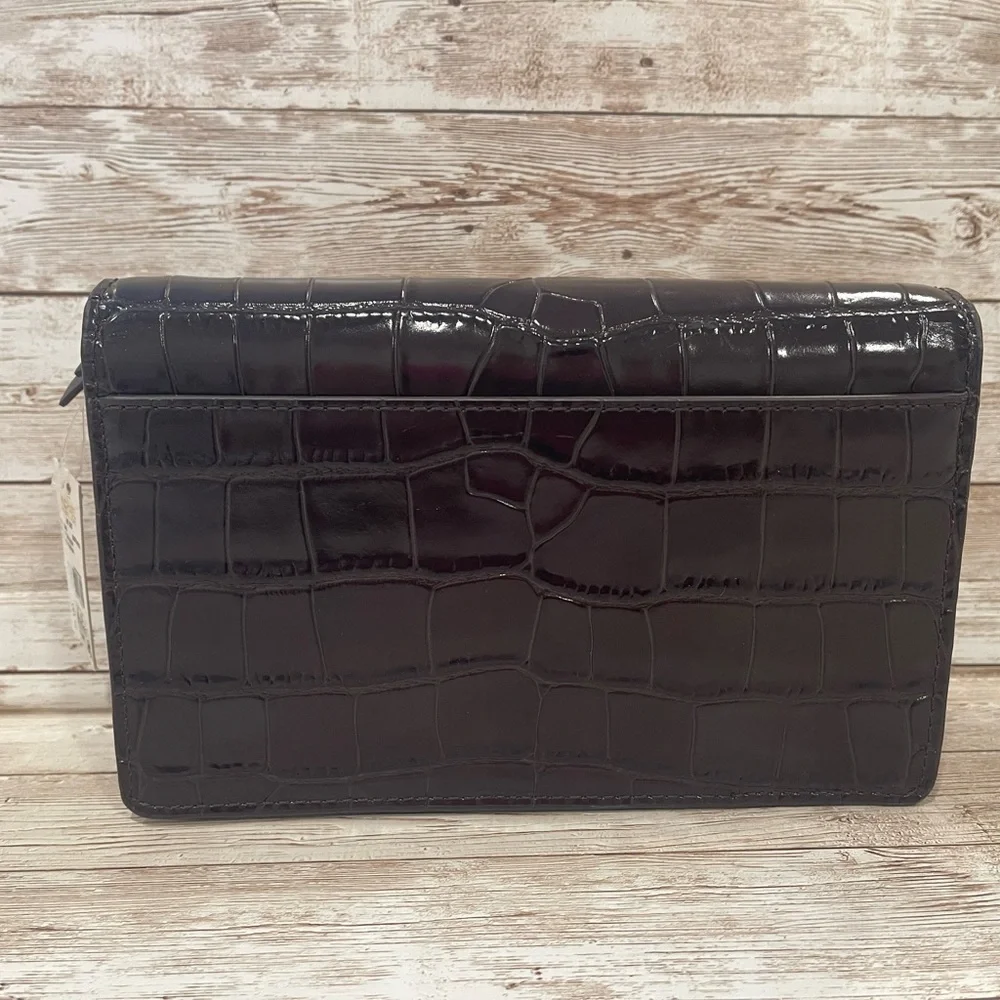 Michael Kors Glossy Black Croc Mini‎ Bag